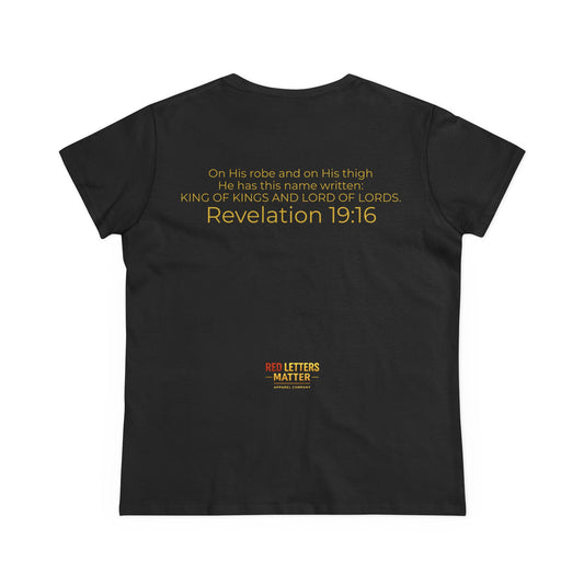 King of Kings Women’s Tee — Revelation 19:16 Christian Faith T-Shirt