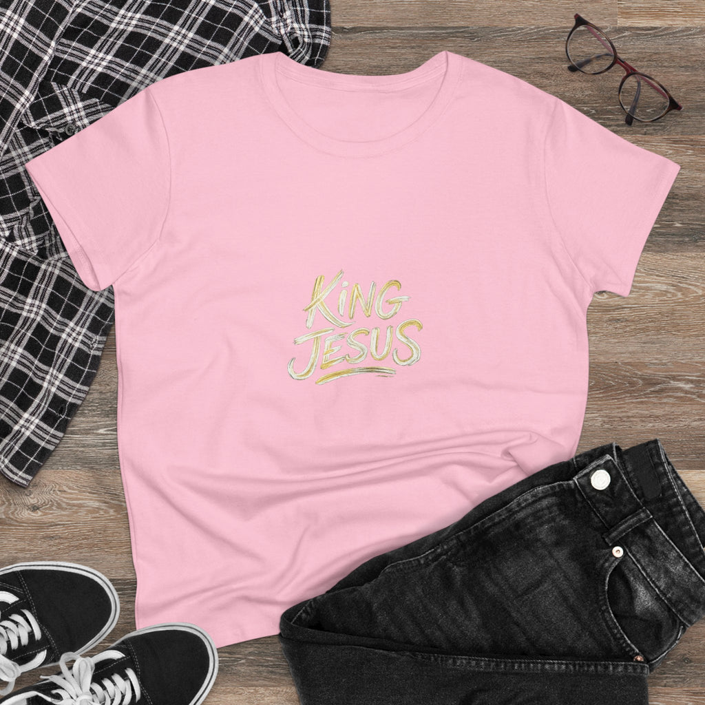 Women's King Jesus T-Shirt — "All Hail King Jesus" Christian Faith Tee