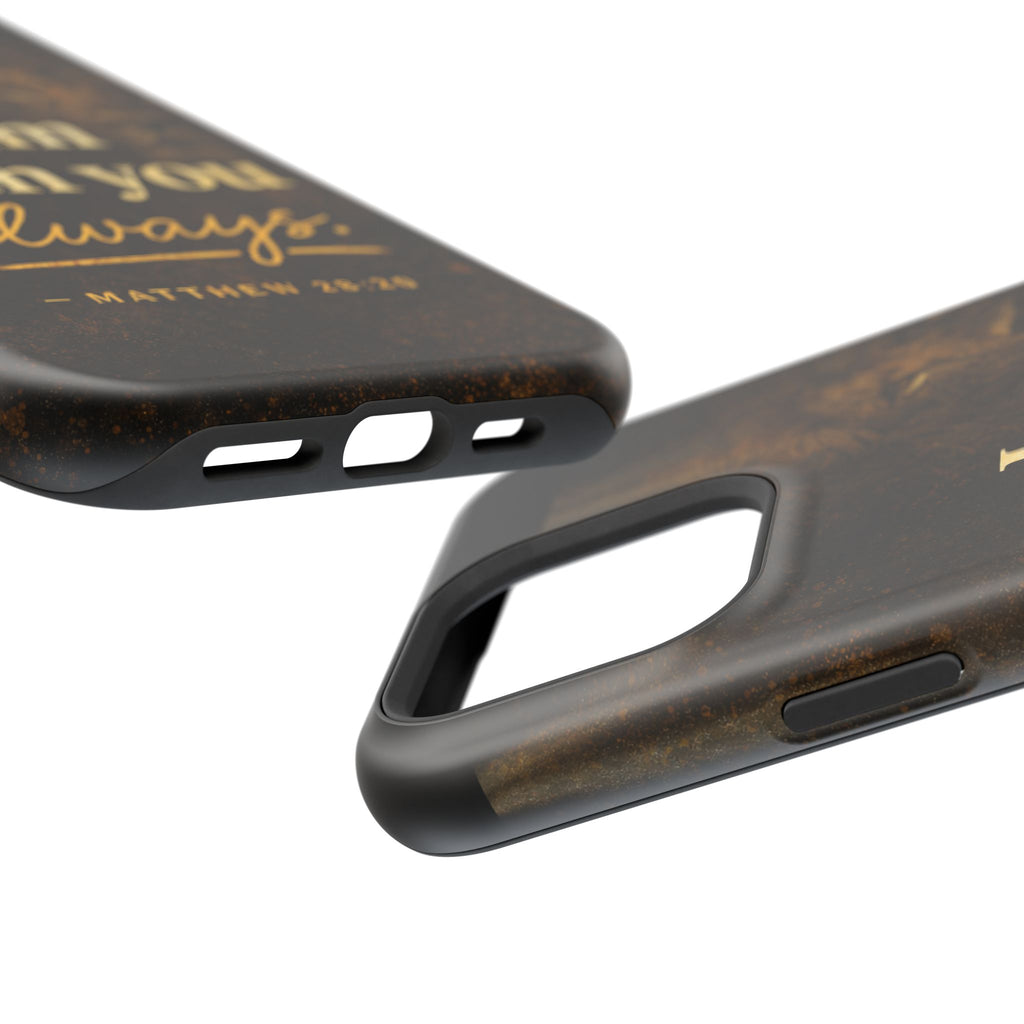 Christian Phone Case — "I Am With You Always" Matthew 28:20 Lion Magnetic Impact Case