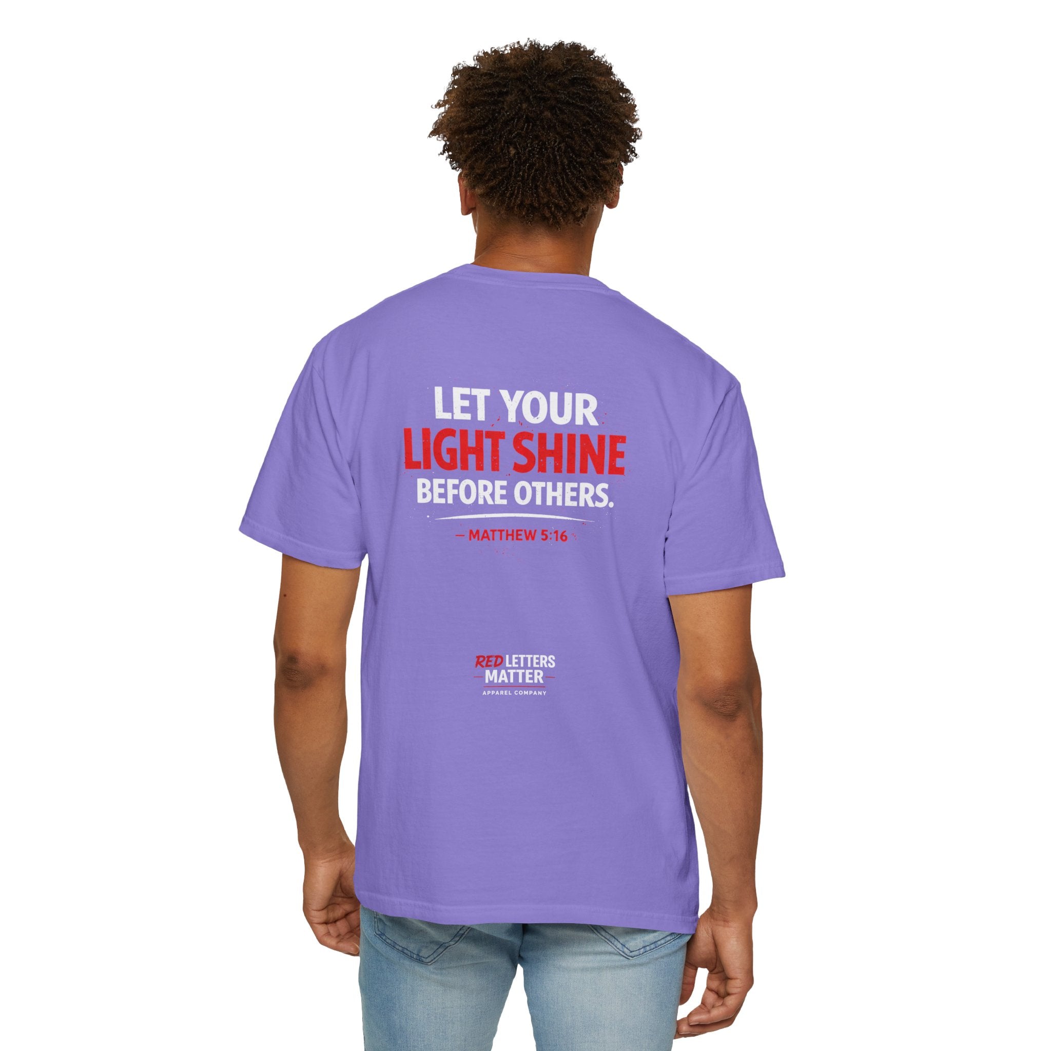 Red Letters Matter - Matthew 5:16 - Inspirational T-Shirt — Unisex Comfort Colors Tee
