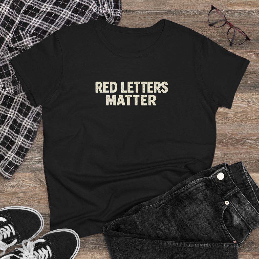 Women's Christian Scripture Gildan Tee— "Red Words Still Speak" (Matthew 24:35)
