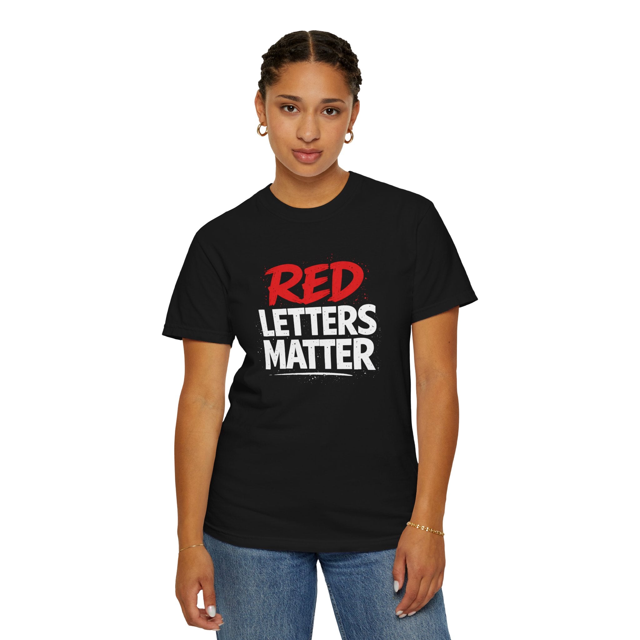 Unisex - Red Letters Matter — Matthew 19:26 Comfort Colors Tee