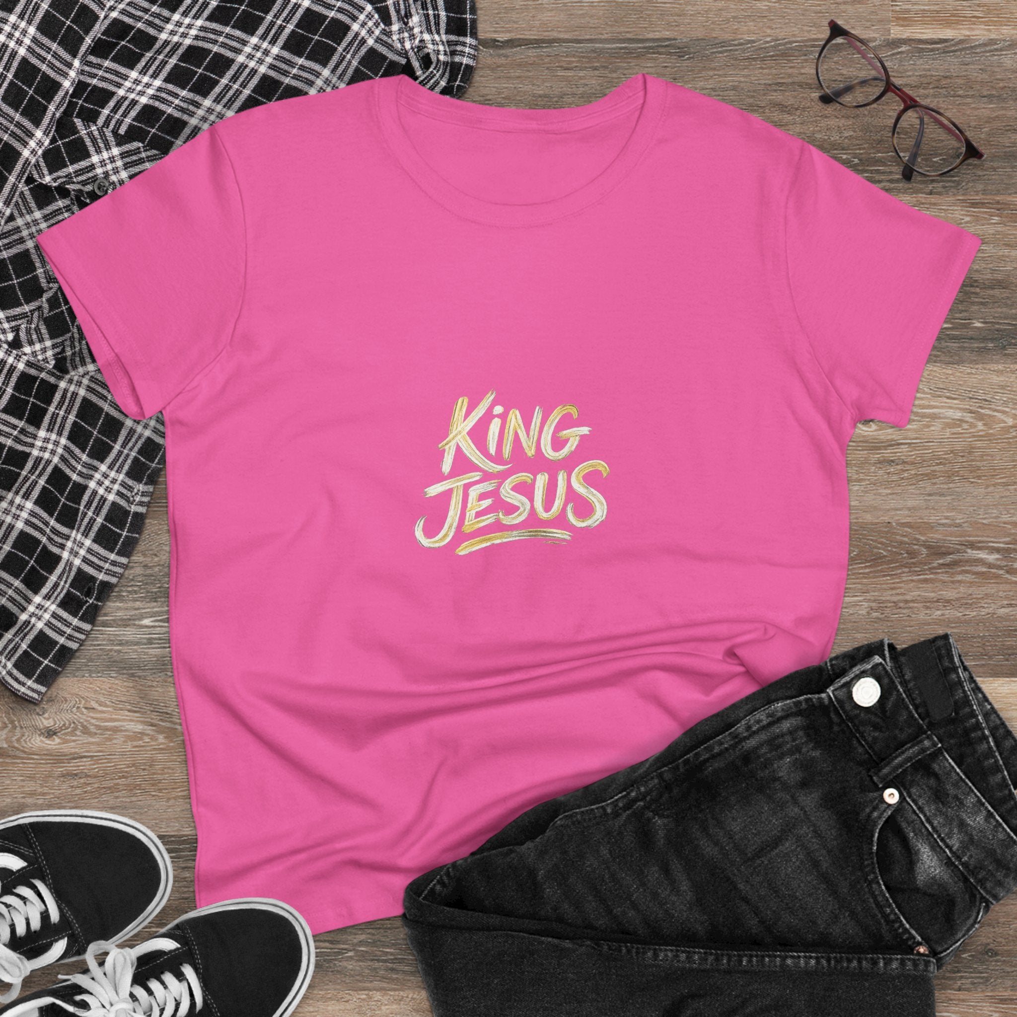 Women's King Jesus T-Shirt — "All Hail King Jesus" Christian Faith Tee