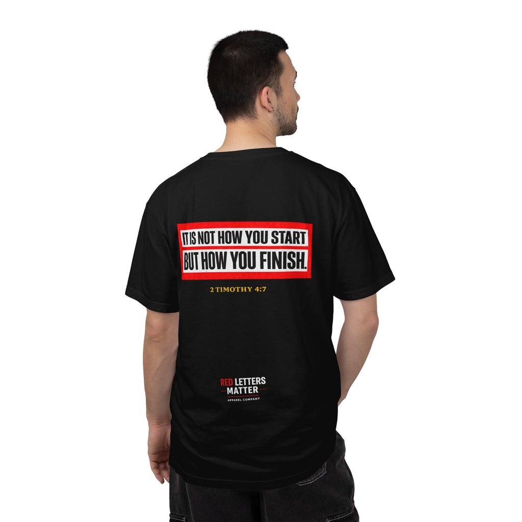 Unisex - Jesus Is King Red Block T-Shirt — 2 Timothy 4:7 Comfort Colors