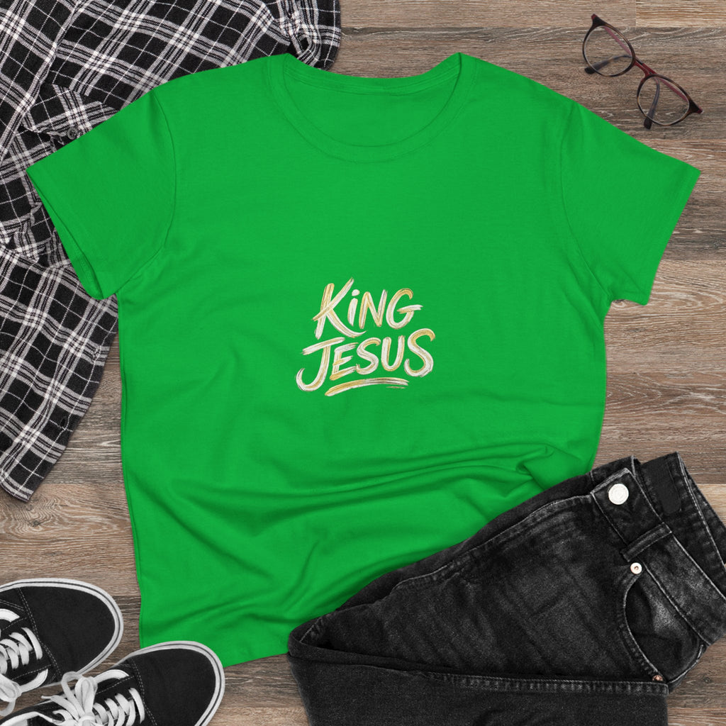 Women's King Jesus T-Shirt — "All Hail King Jesus" Christian Faith Tee