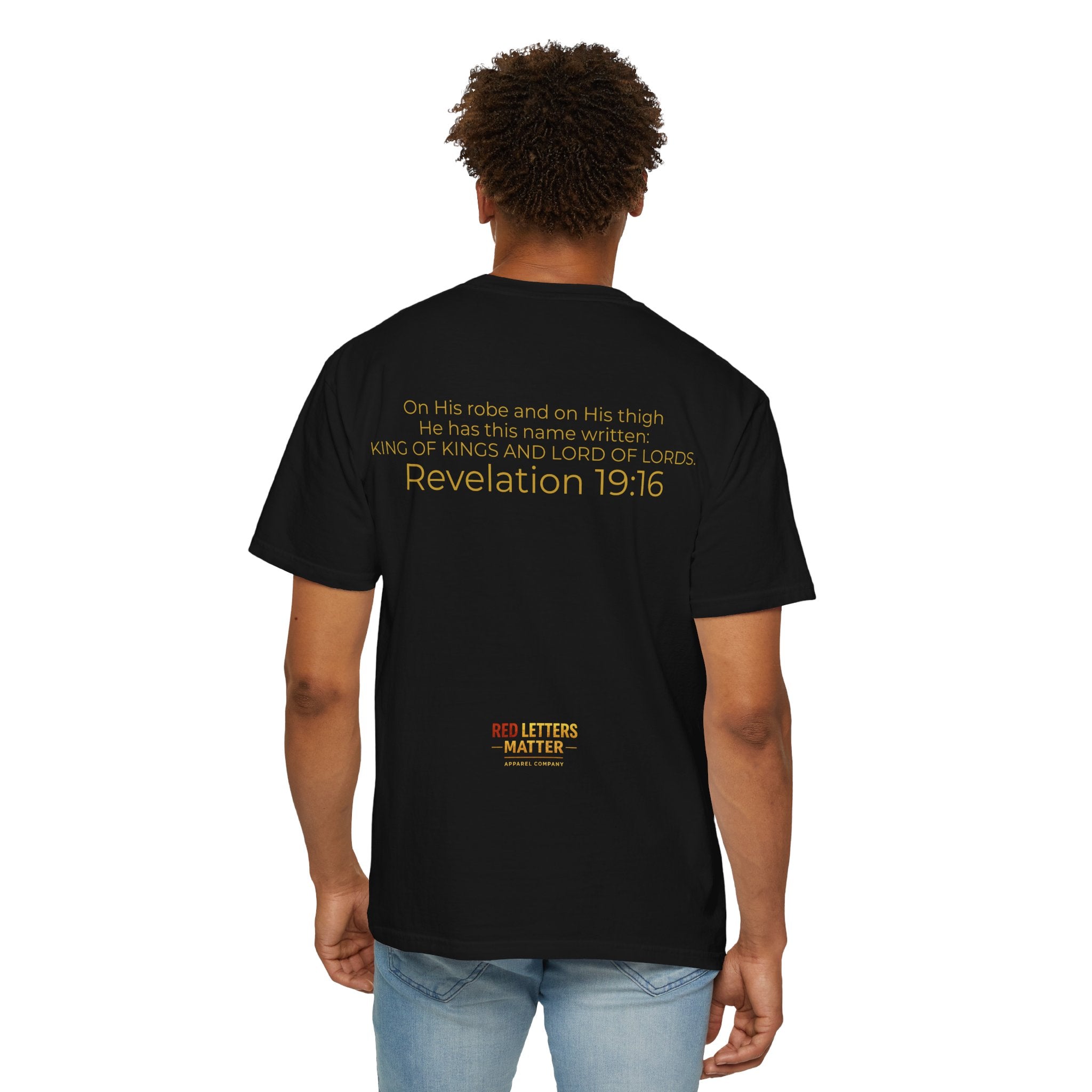 Unisex - King Jesus Graphic T-Shirt — "King of Kings" Revelation 19:16 Comfort Colors Tee