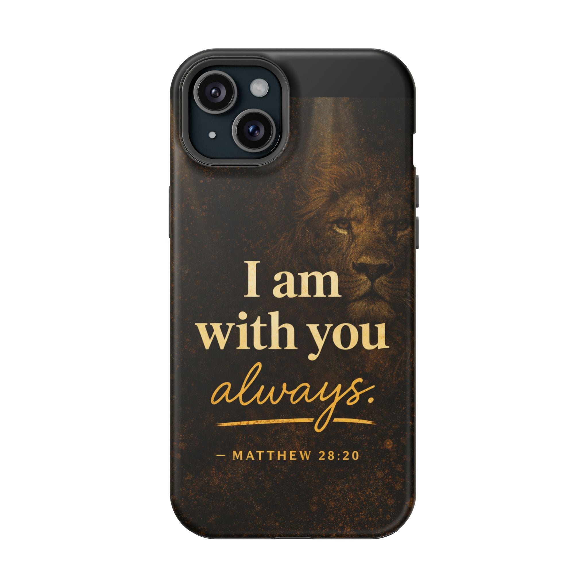 Christian Phone Case — "I Am With You Always" Matthew 28:20 Lion Magnetic Impact Case