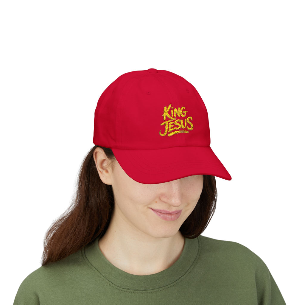Camo Dad Cap — "King Jesus" Embroidered Christian Baseball Hat