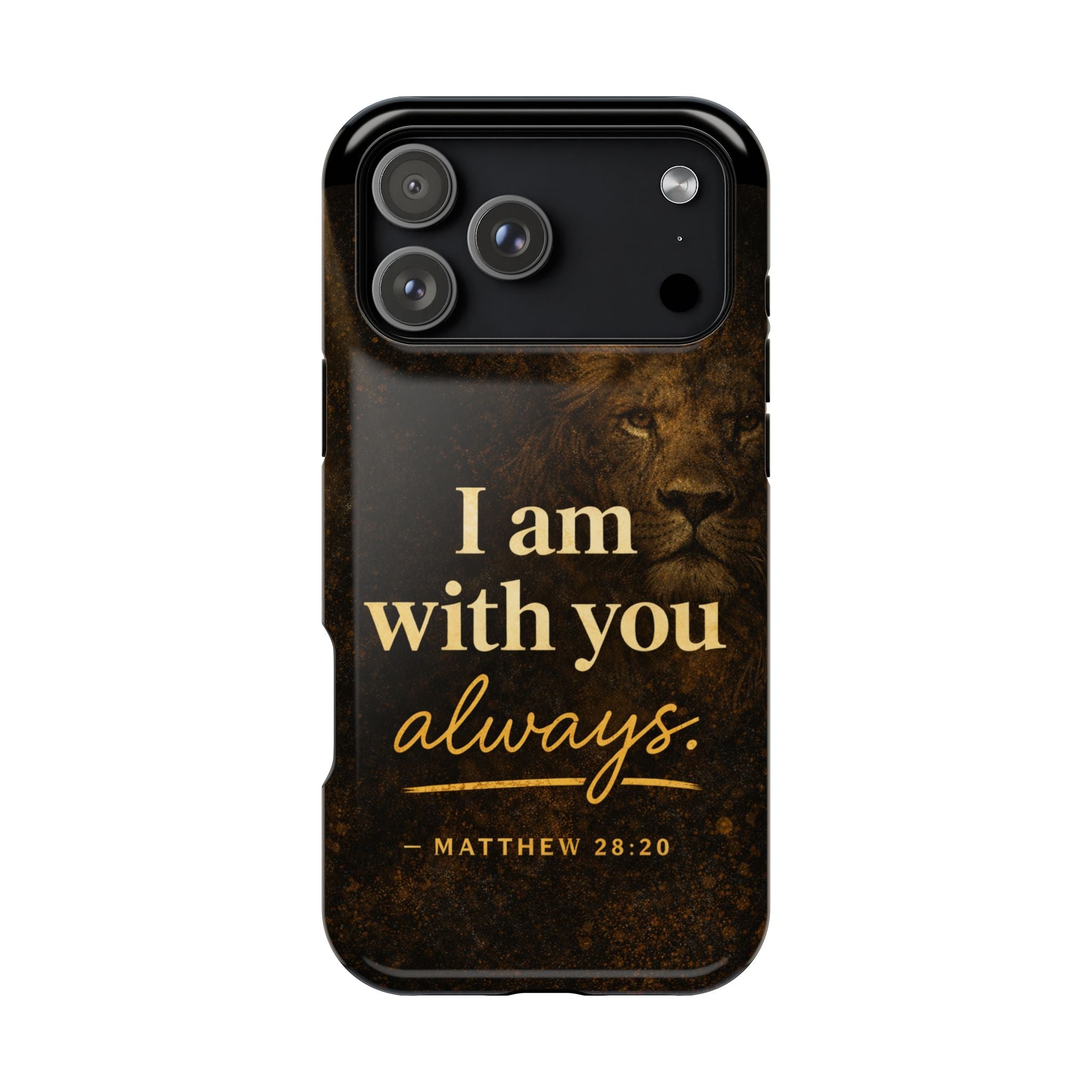 Christian Phone Case — "I Am With You Always" Matthew 28:20 Lion Magnetic Impact Case