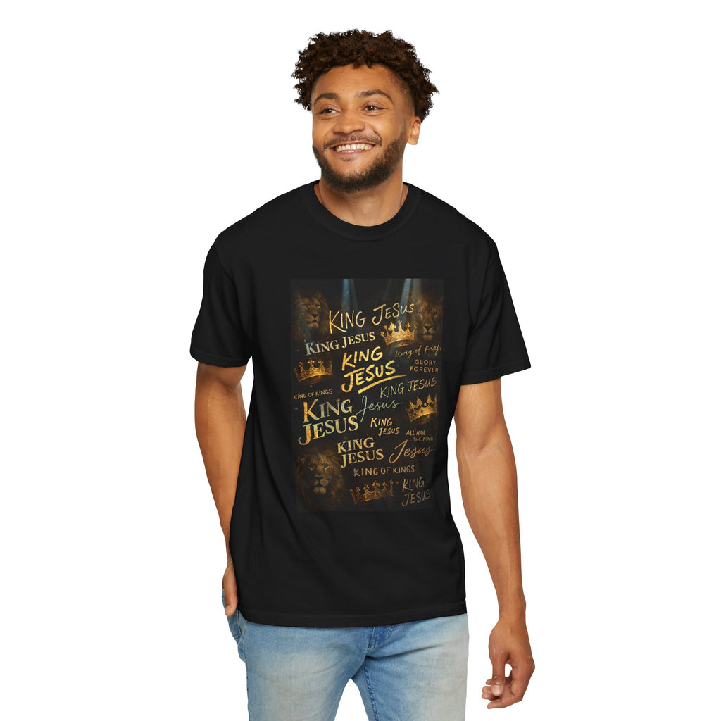 Unisex - King Jesus Graphic T-Shirt — "King of Kings" Revelation 19:16 Comfort Colors Tee