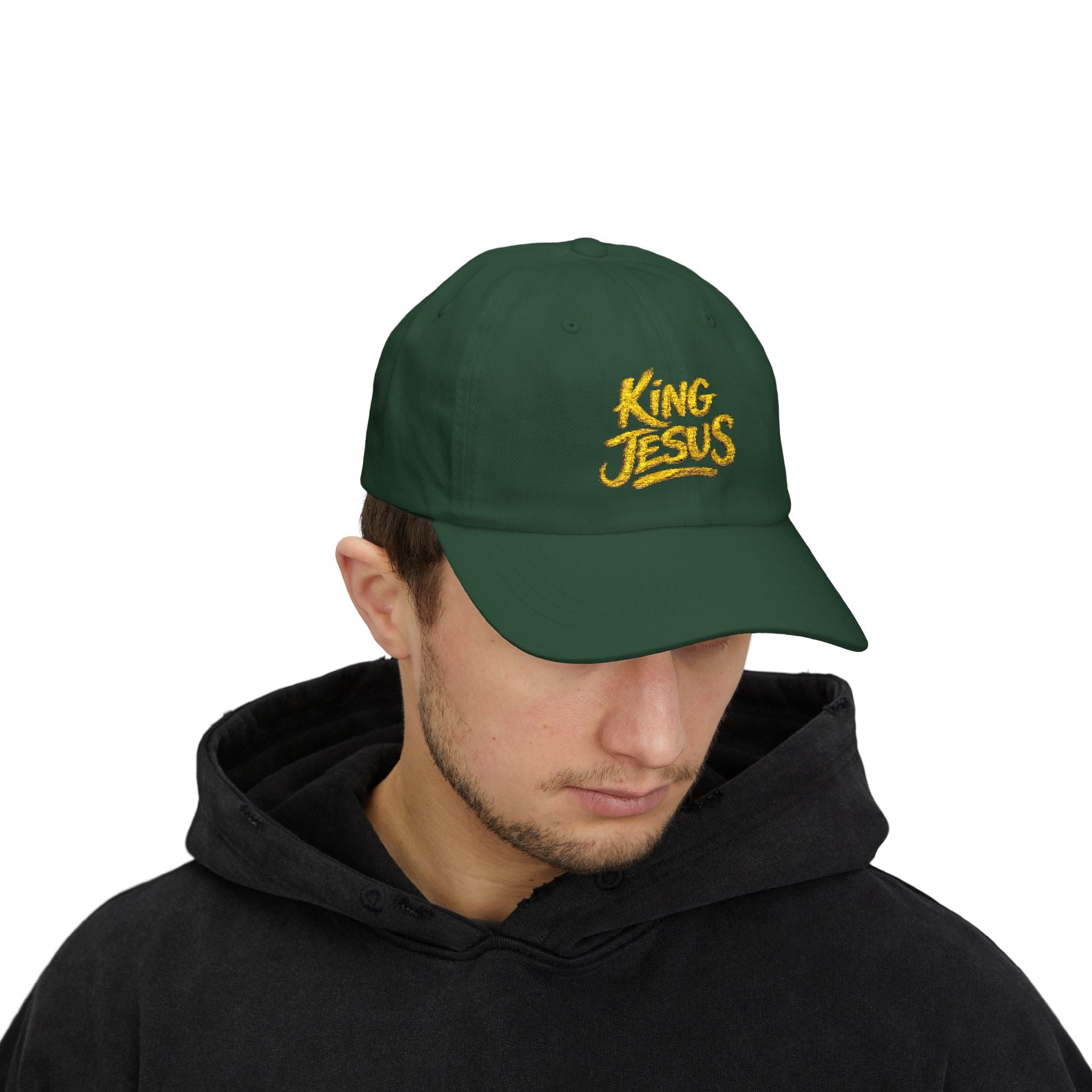 Camo Dad Cap — "King Jesus" Embroidered Christian Baseball Hat