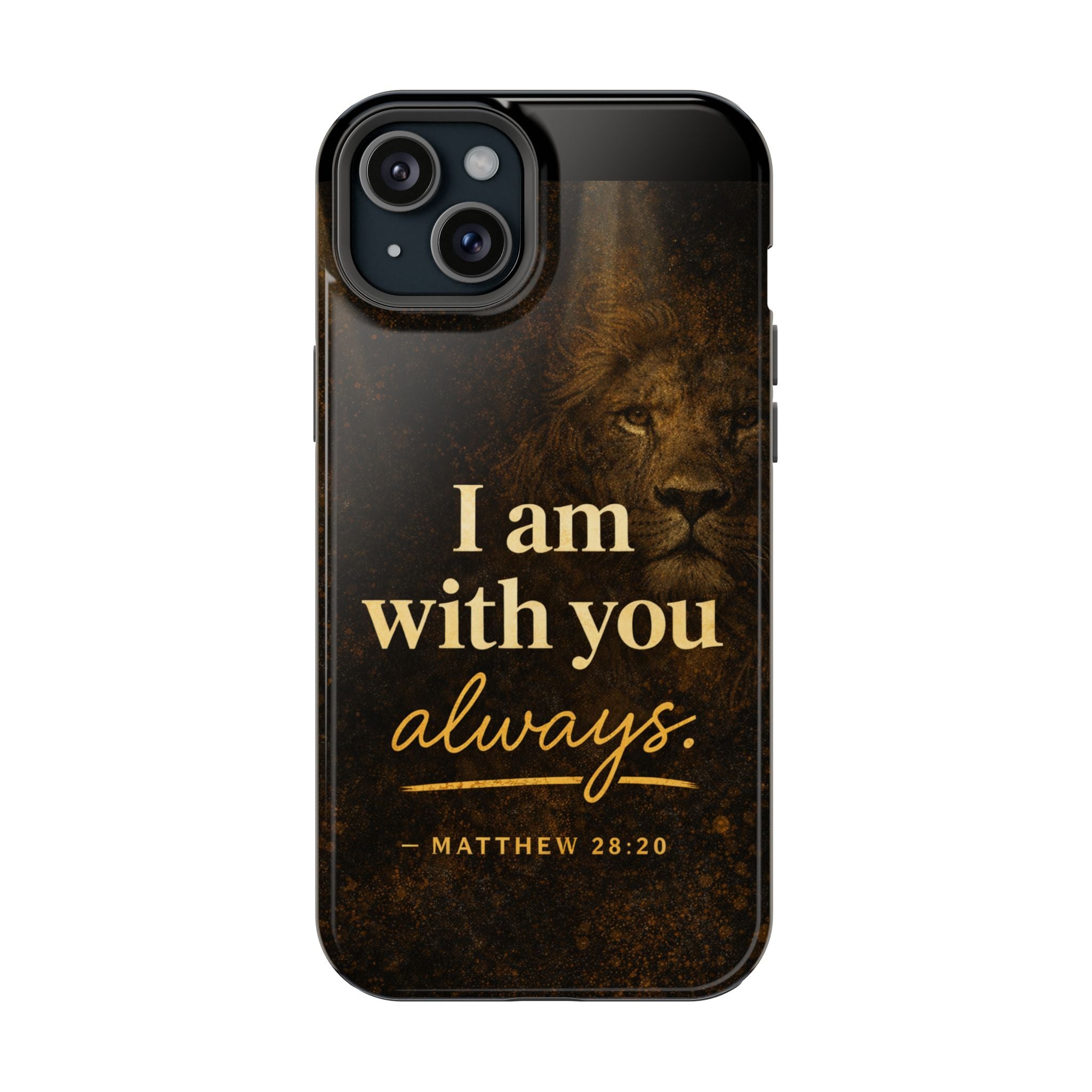 Christian Phone Case — "I Am With You Always" Matthew 28:20 Lion Magnetic Impact Case
