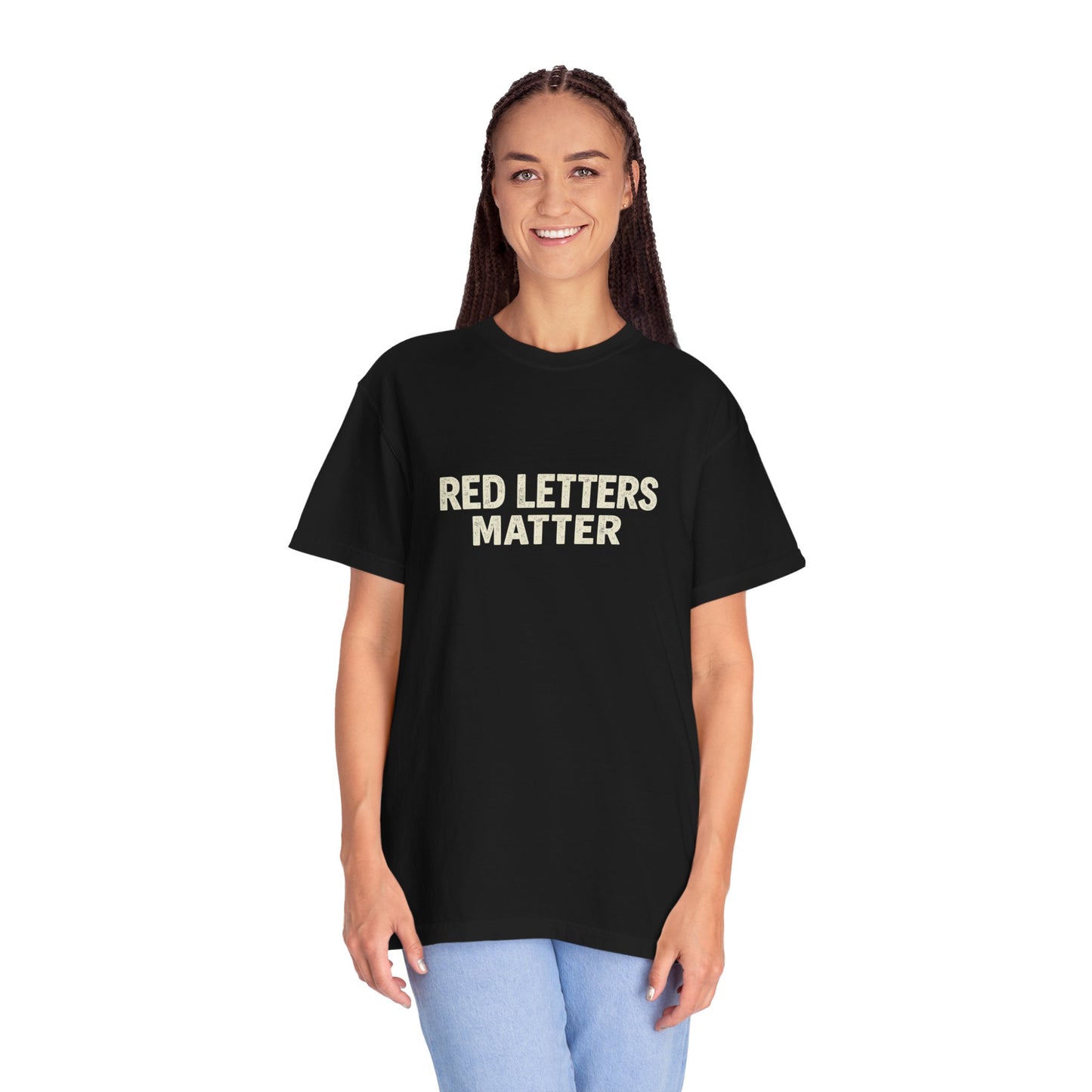 Red Letters Matter T‑Shirt — Matthew 22:39 Christian Faith Tee