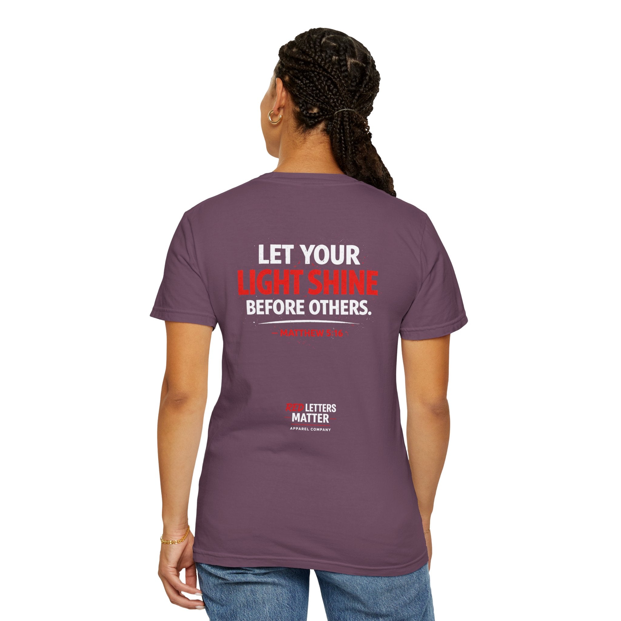 Red Letters Matter - Matthew 5:16 - Inspirational T-Shirt — Unisex Comfort Colors Tee