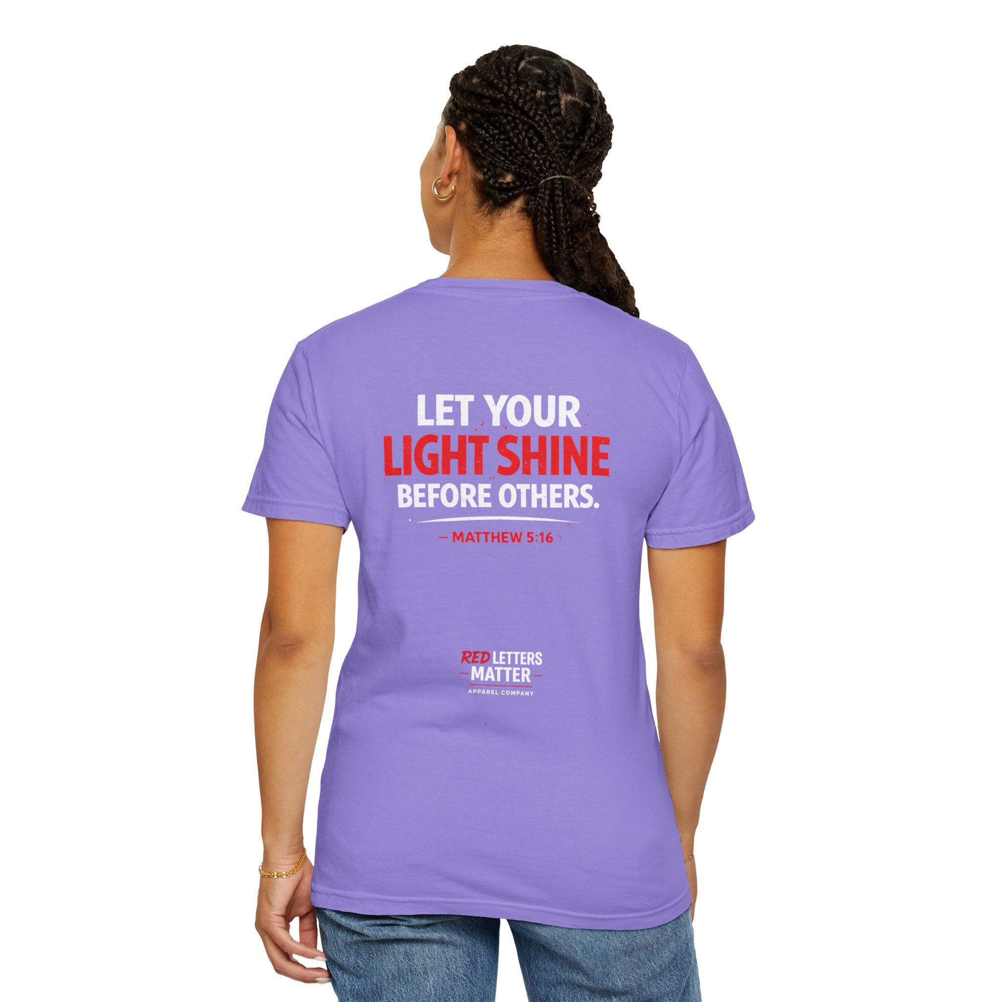 Red Letters Matter - Matthew 5:16 - Inspirational T-Shirt — Unisex Comfort Colors Tee