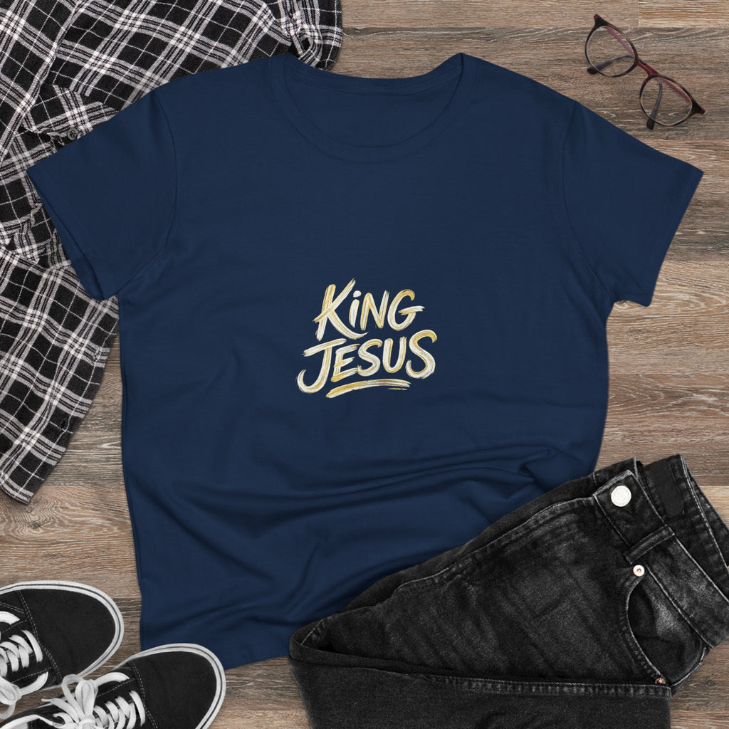 Women's King Jesus T-Shirt — "All Hail King Jesus" Christian Faith Tee