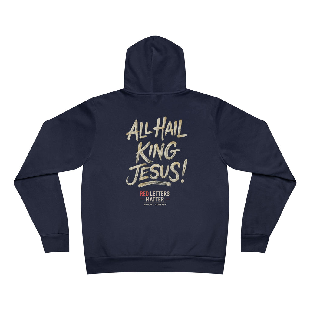 King Jesus Hoodie — "All Hail King Jesus" Bella Canvas Pullover Christian Hoodie