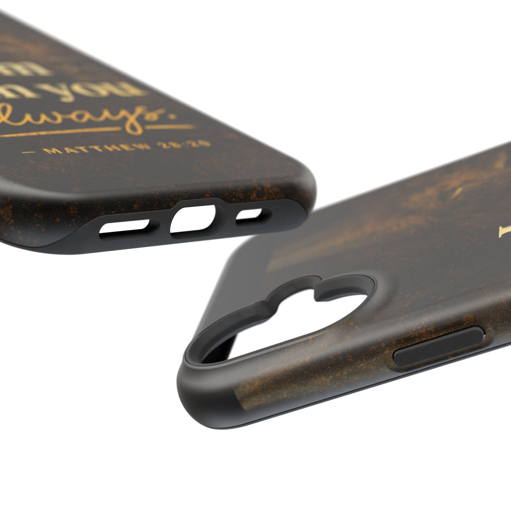 Christian Phone Case — "I Am With You Always" Matthew 28:20 Lion Magnetic Impact Case