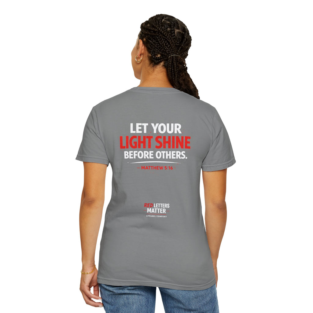 Red Letters Matter - Matthew 5:16 - Inspirational T-Shirt — Unisex Comfort Colors Tee