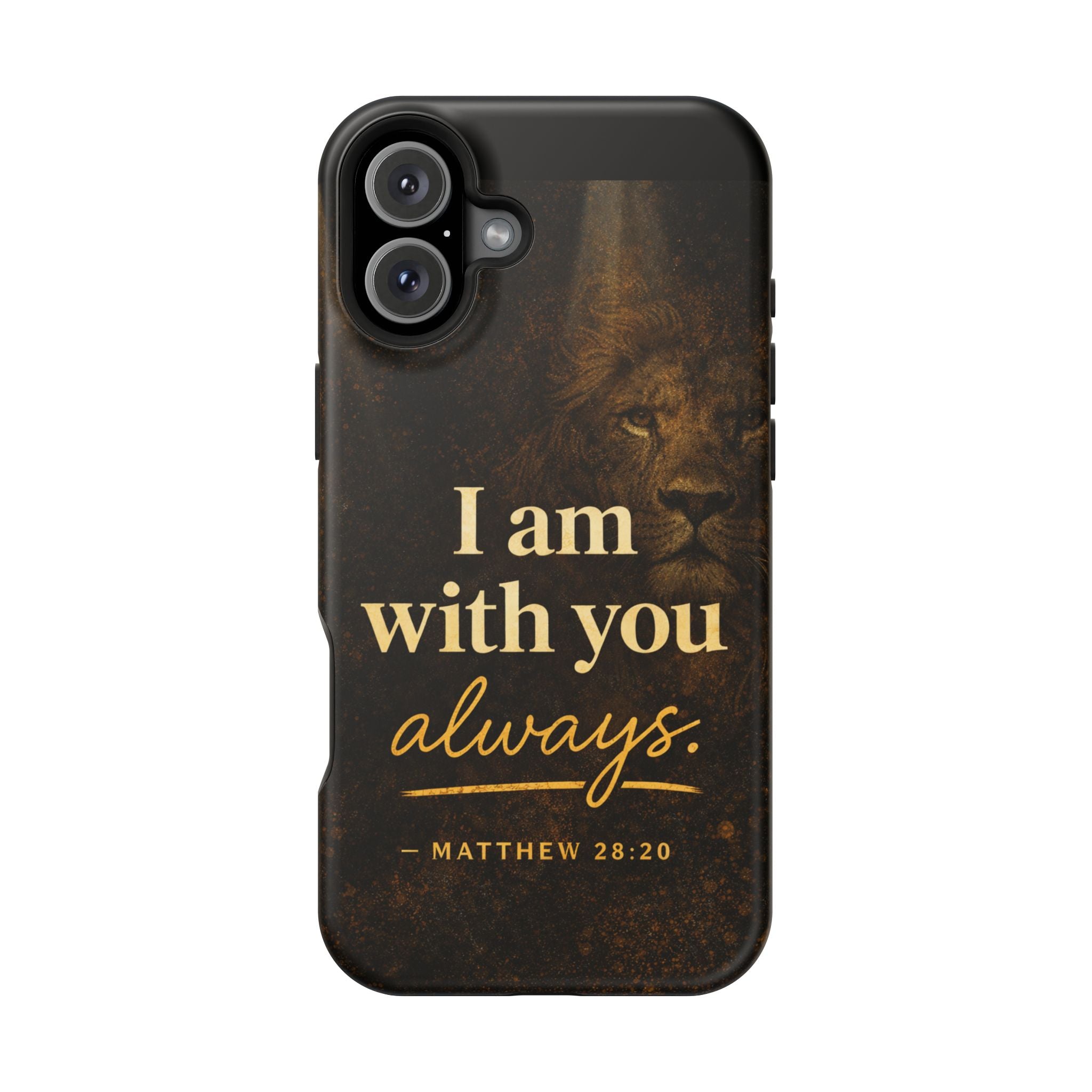 Christian Phone Case — "I Am With You Always" Matthew 28:20 Lion Magnetic Impact Case