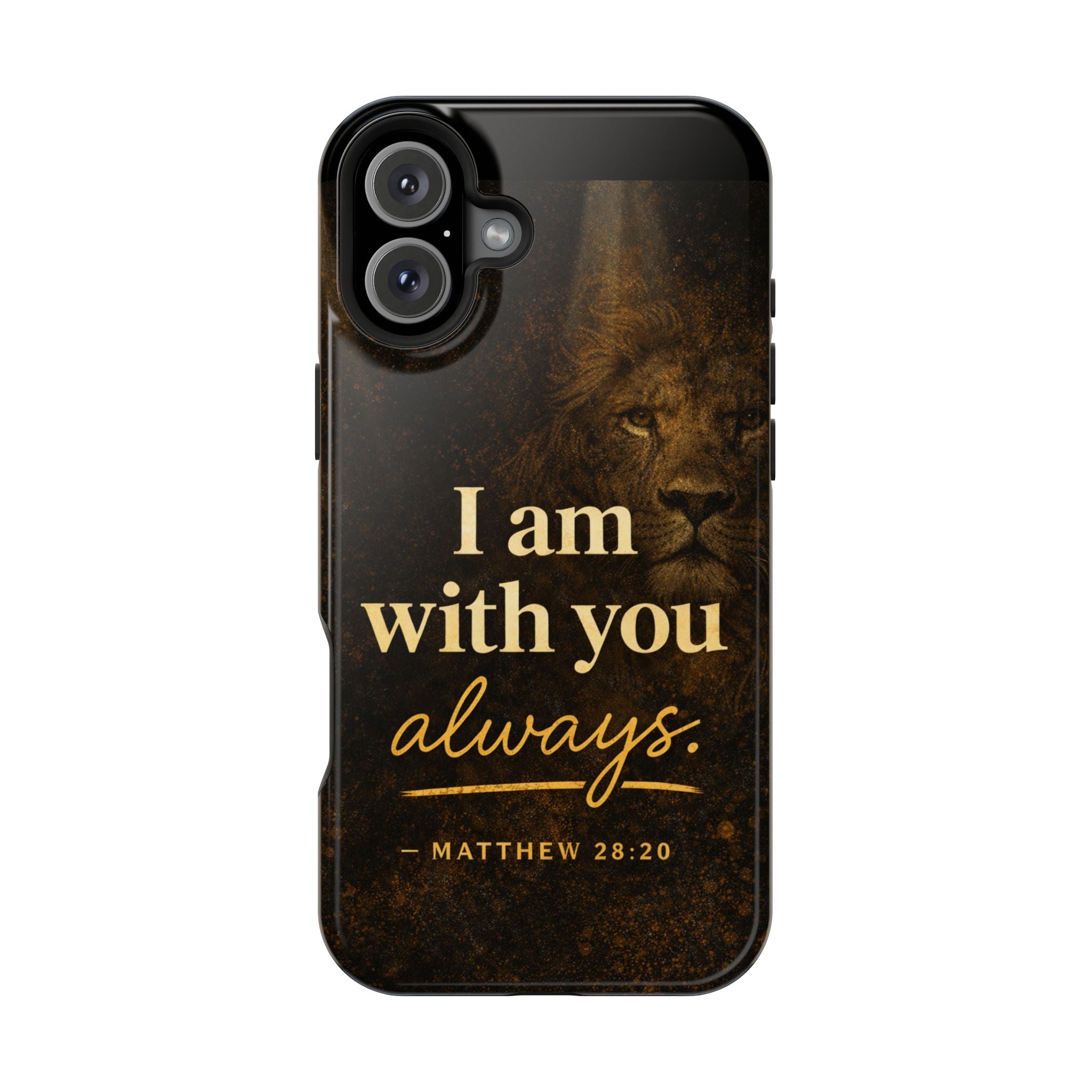 Christian Phone Case — "I Am With You Always" Matthew 28:20 Lion Magnetic Impact Case