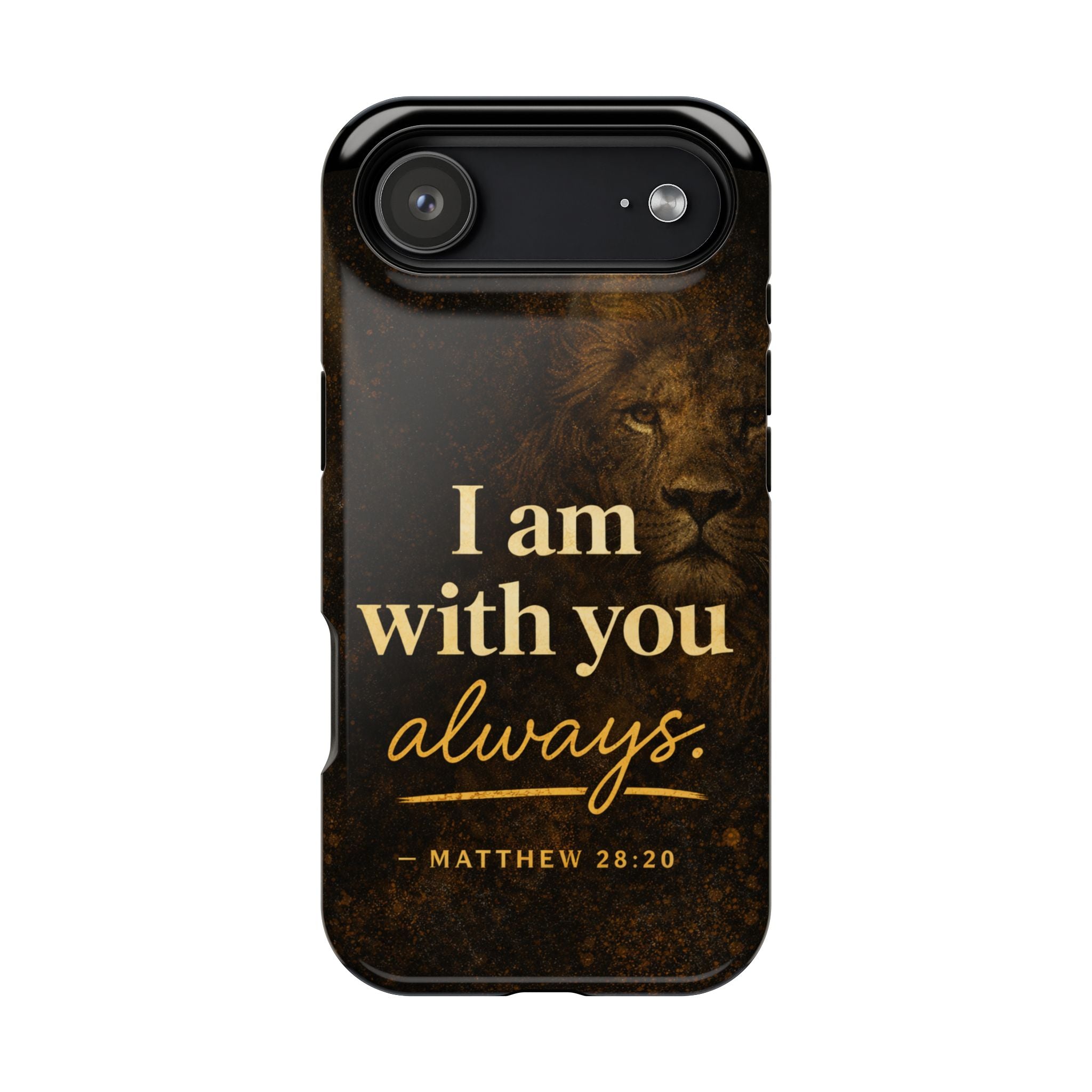 Christian Phone Case — "I Am With You Always" Matthew 28:20 Lion Magnetic Impact Case