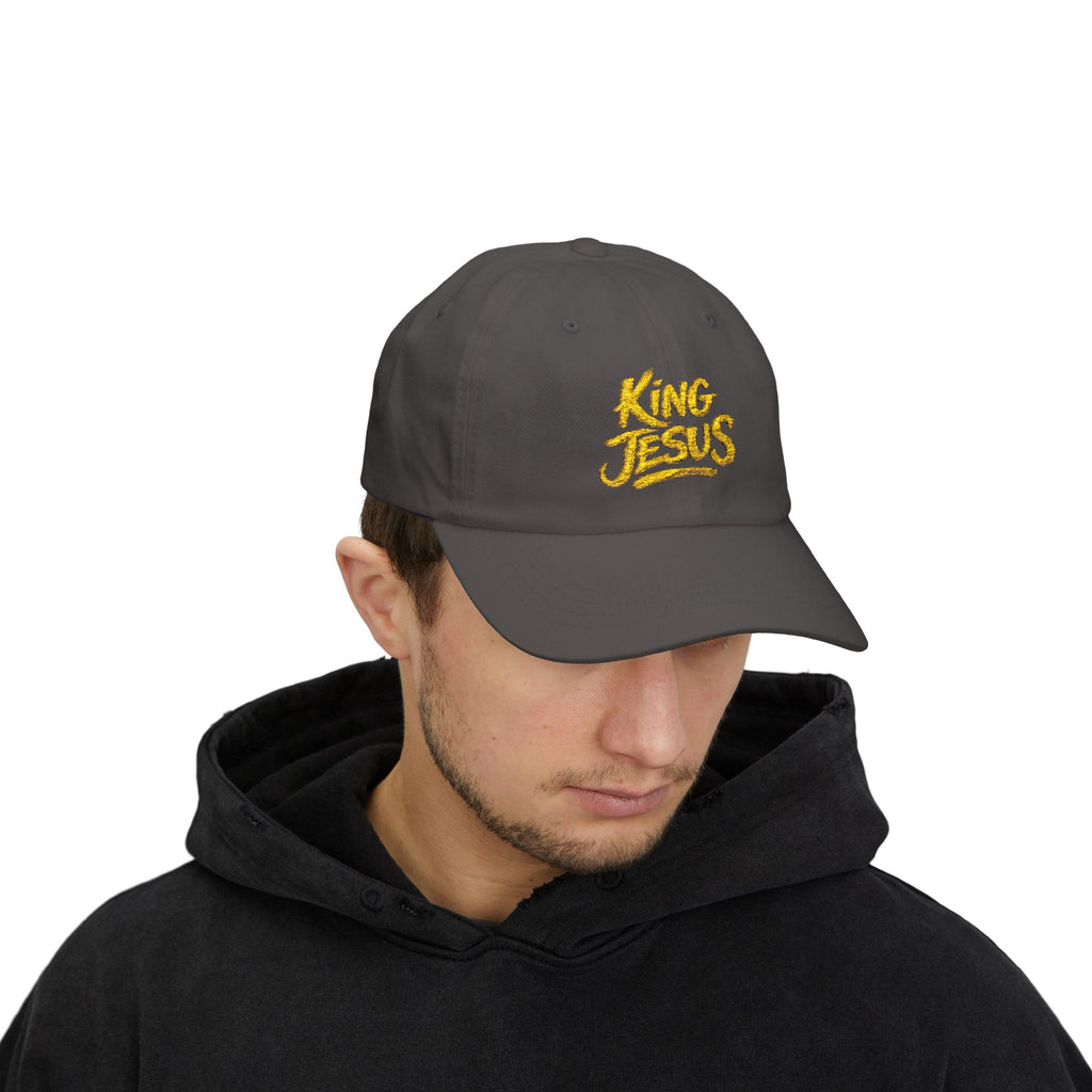 Camo Dad Cap — "King Jesus" Embroidered Christian Baseball Hat