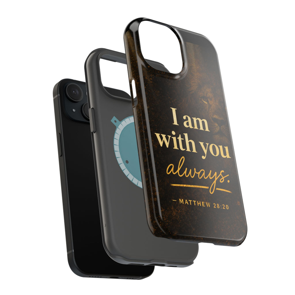 Christian Phone Case — "I Am With You Always" Matthew 28:20 Lion Magnetic Impact Case