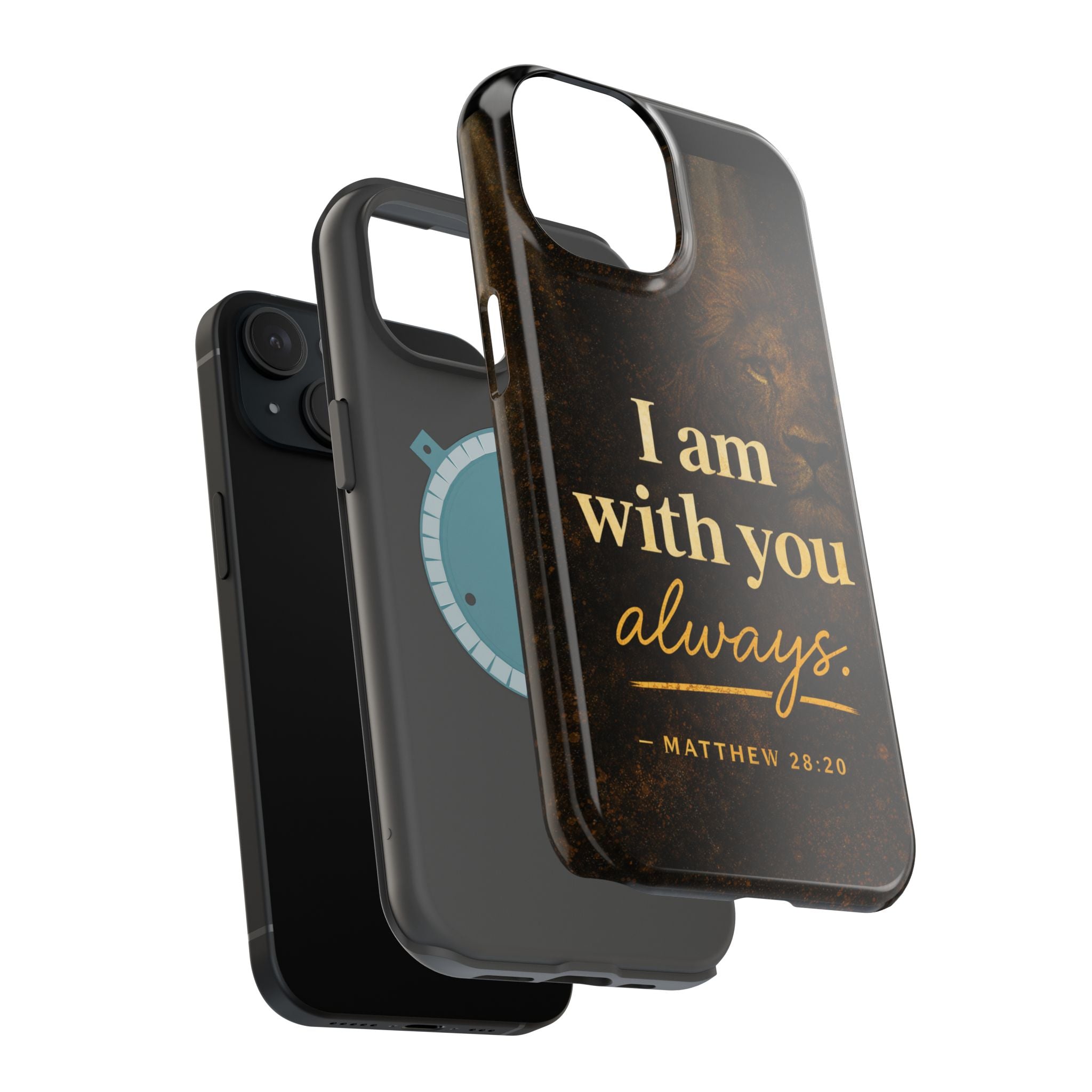 Christian Phone Case — "I Am With You Always" Matthew 28:20 Lion Magnetic Impact Case