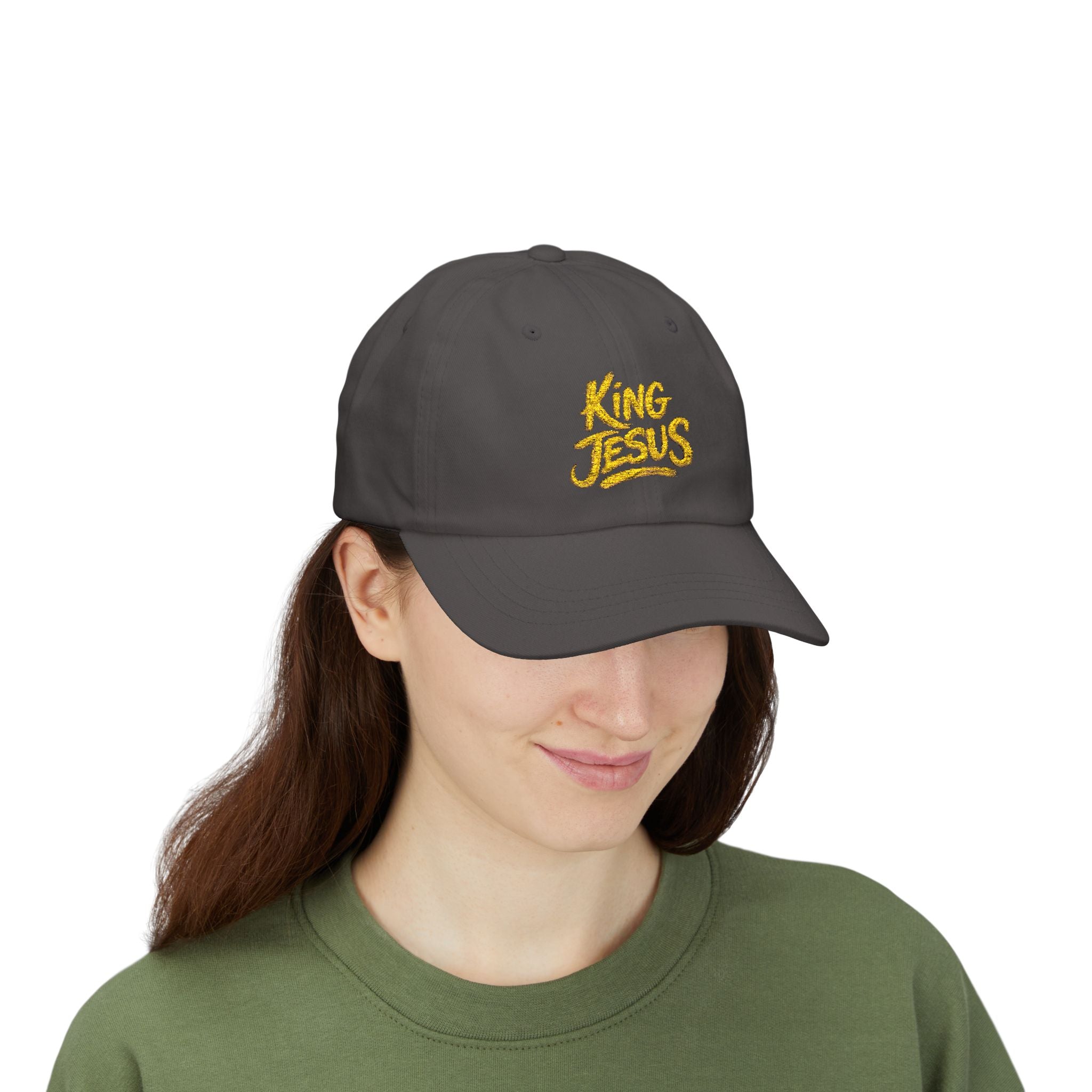 Camo Dad Cap — "King Jesus" Embroidered Christian Baseball Hat