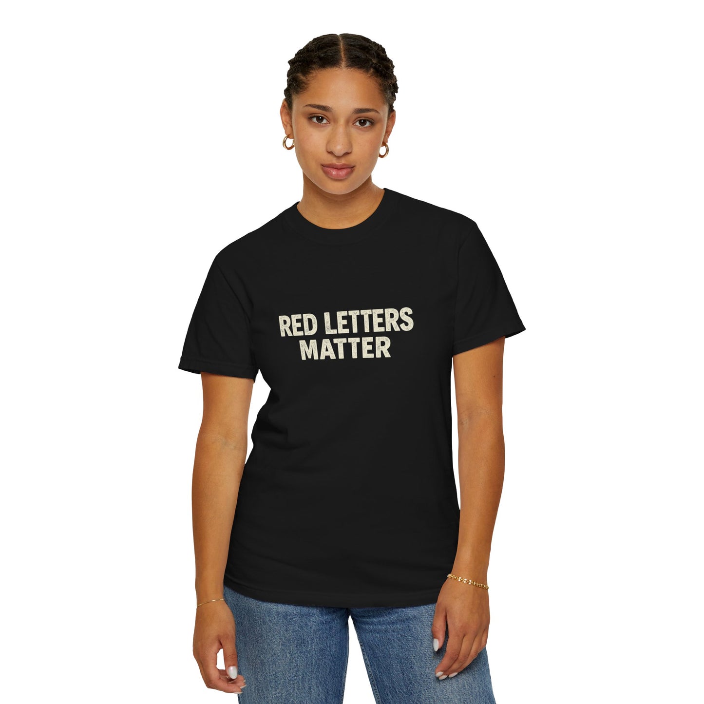 Red Letters Matter T‑Shirt — Matthew 22:39 Christian Faith Tee