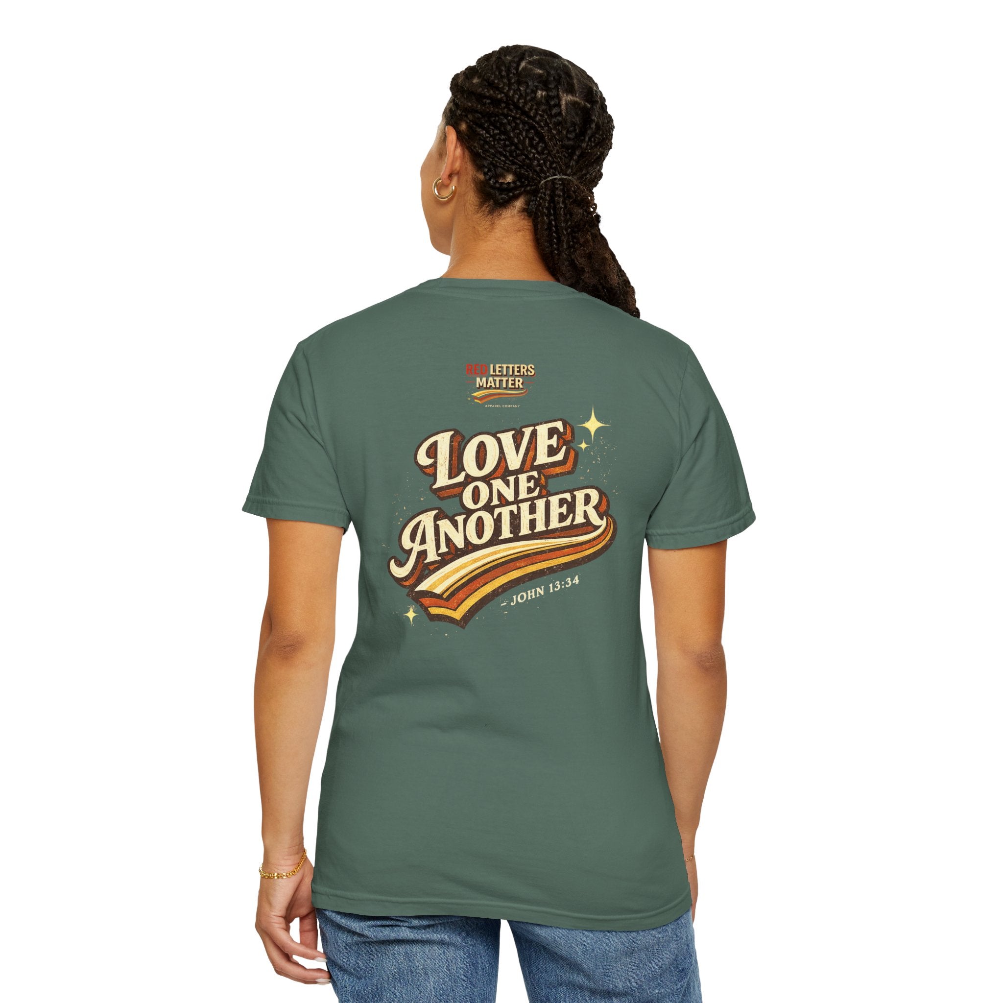 Unisex - Jesus Loves You "Love One Another" Comfort Colors T-Shirt
