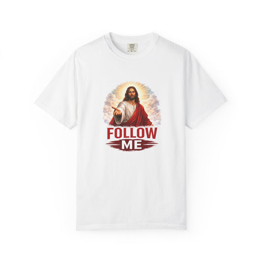 Follow Me Jesus T-Shirt — "Red Letters Matter" (Matthew 4:19)