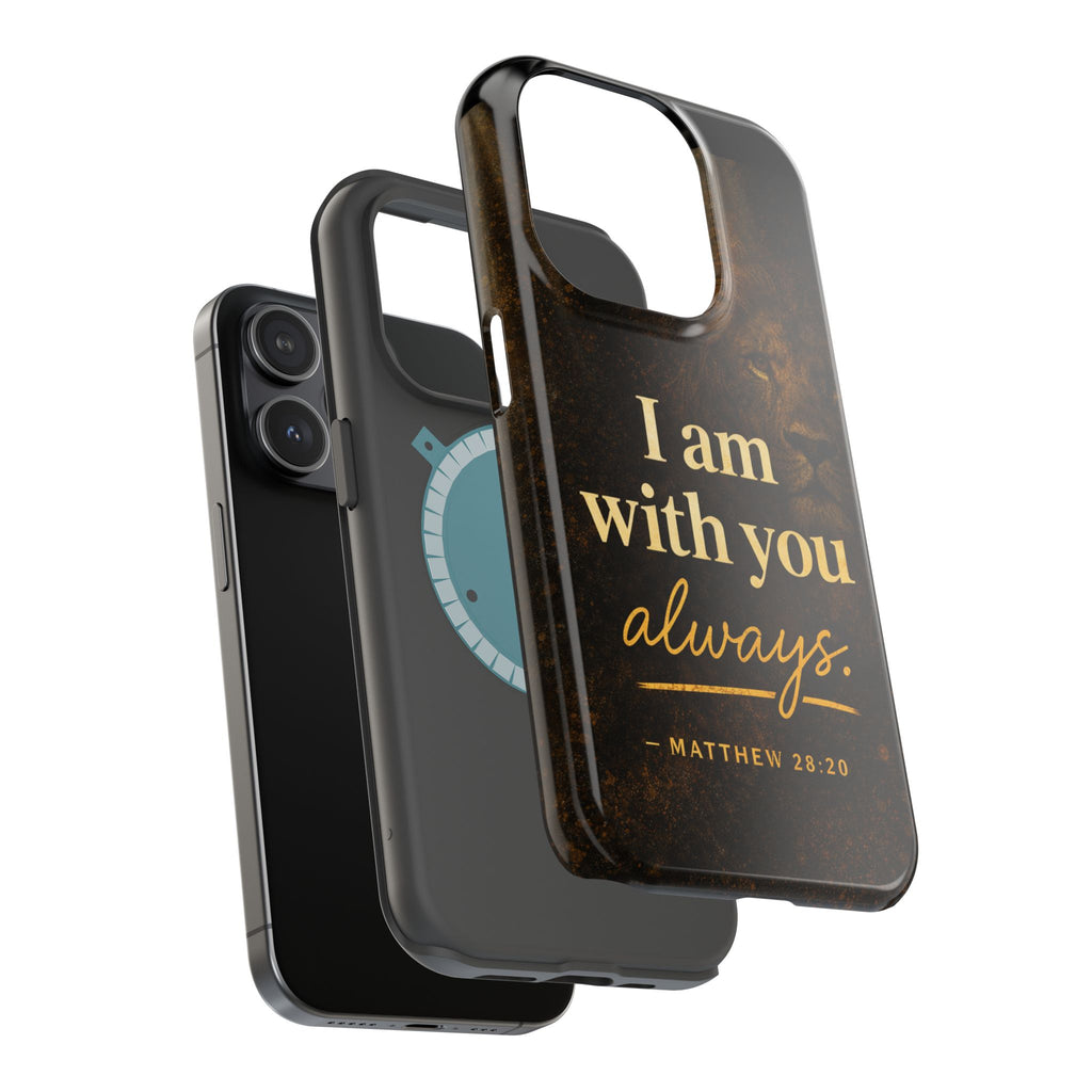 Christian Phone Case — "I Am With You Always" Matthew 28:20 Lion Magnetic Impact Case
