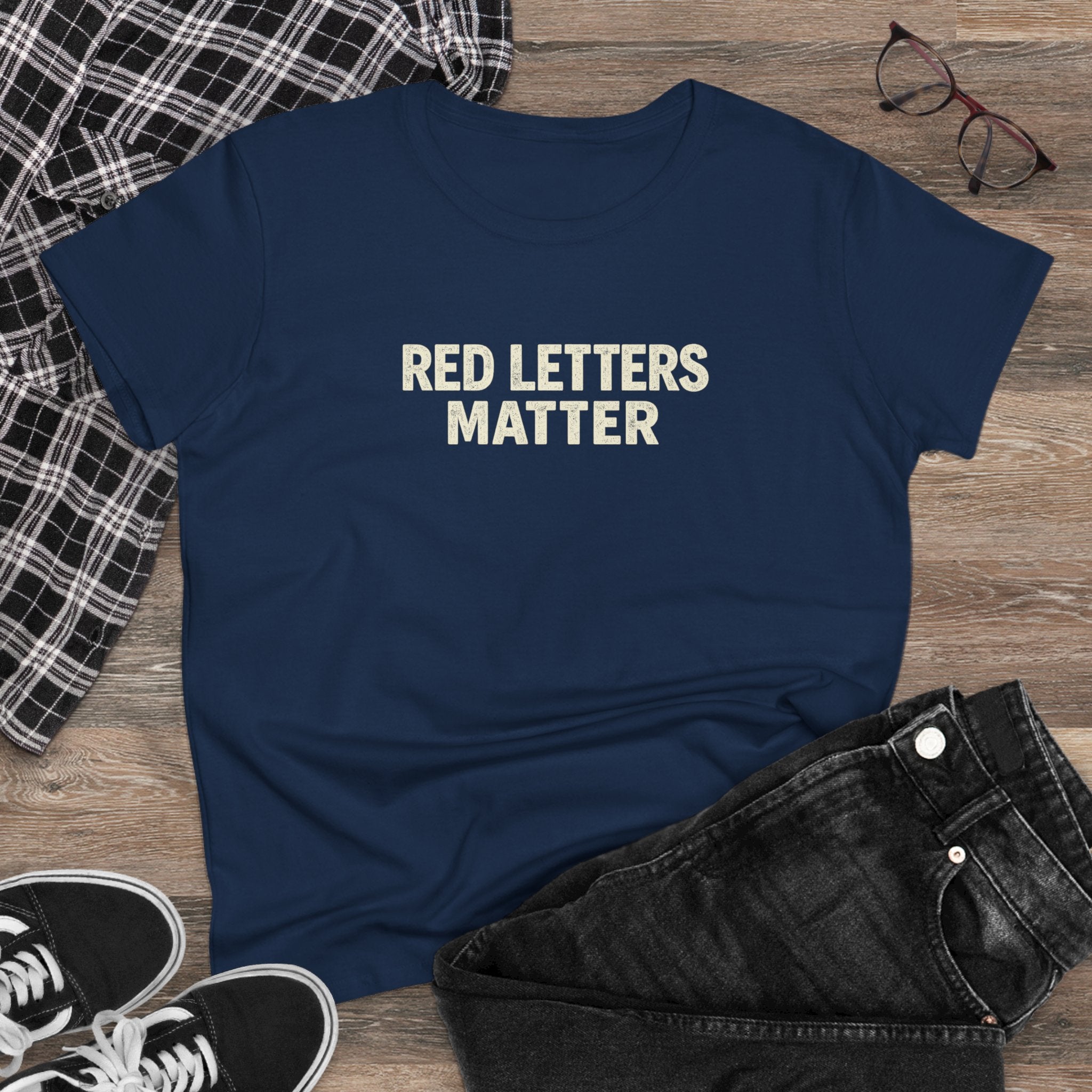 Women's Christian Scripture Gildan Tee— "Red Words Still Speak" (Matthew 24:35)