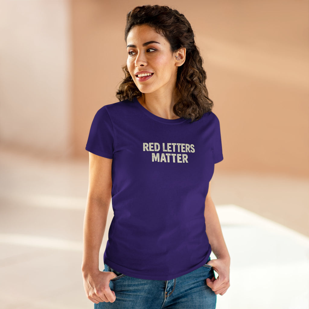 Women's Christian Scripture Gildan Tee— "Red Words Still Speak" (Matthew 24:35)