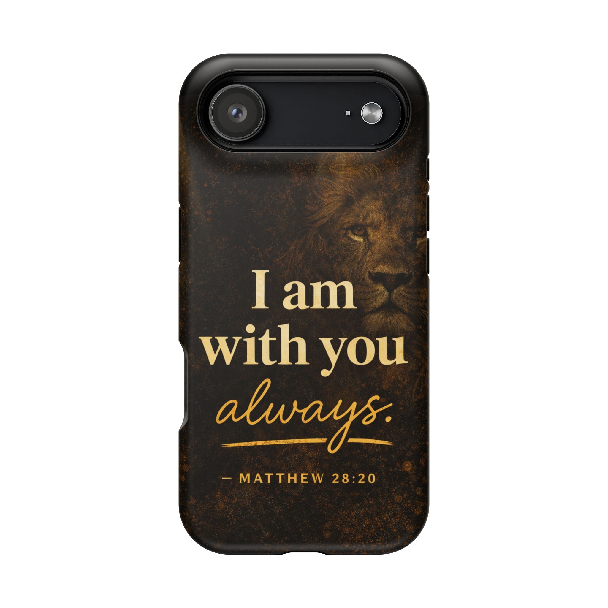 Christian Phone Case — "I Am With You Always" Matthew 28:20 Lion Magnetic Impact Case