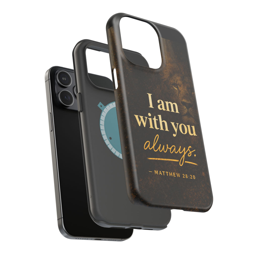 Christian Phone Case — "I Am With You Always" Matthew 28:20 Lion Magnetic Impact Case
