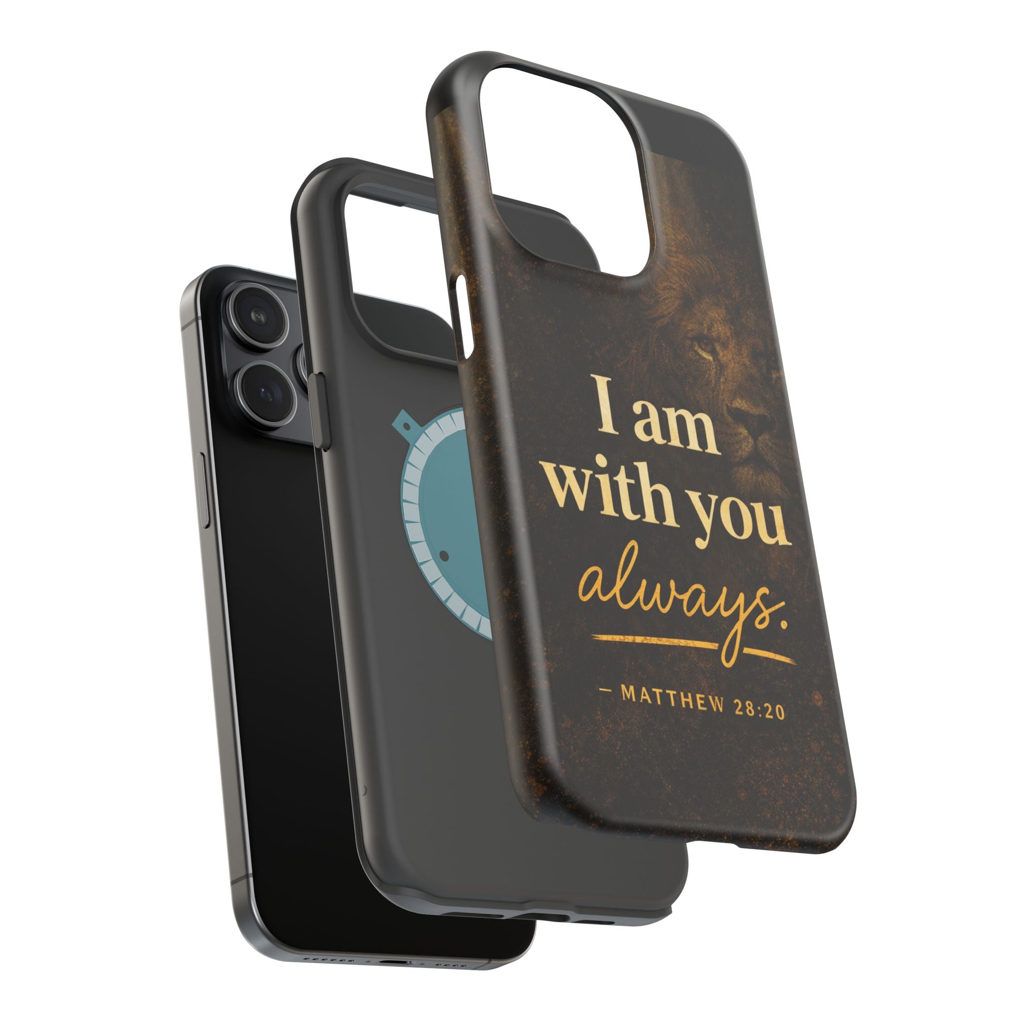 Christian Phone Case — "I Am With You Always" Matthew 28:20 Lion Magnetic Impact Case