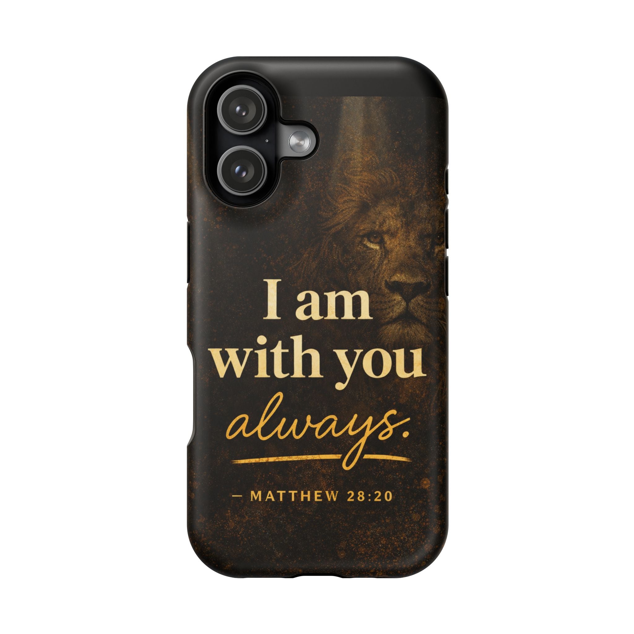Christian Phone Case — "I Am With You Always" Matthew 28:20 Lion Magnetic Impact Case