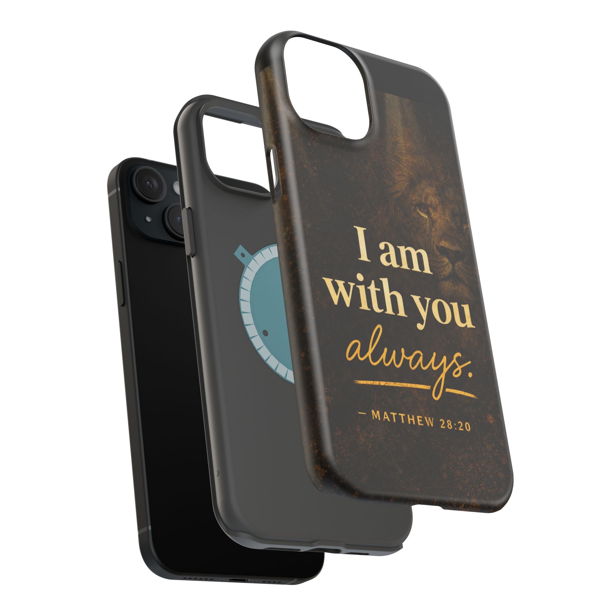 Christian Phone Case — "I Am With You Always" Matthew 28:20 Lion Magnetic Impact Case