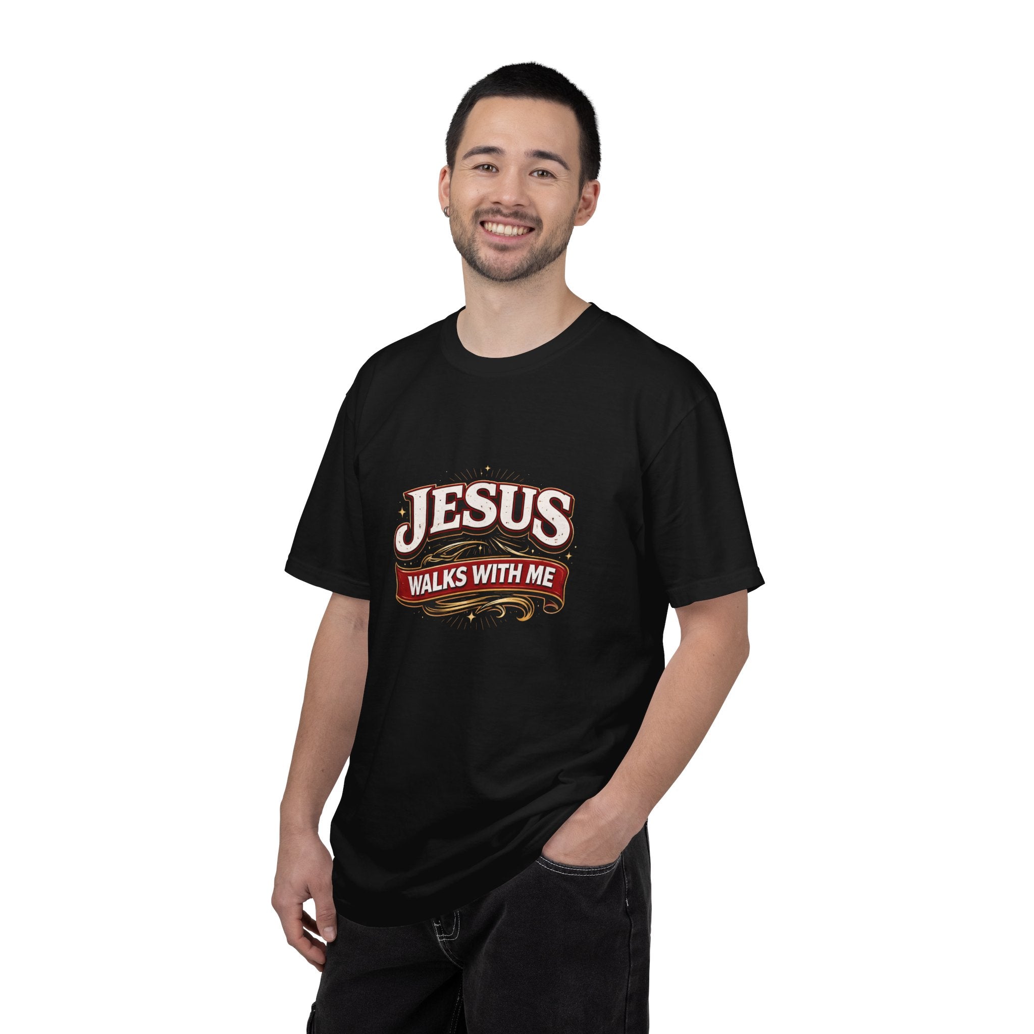 Unisex - Jesus Walks With Me T-Shirt — (Matthew 28:20) - Comfort Colors