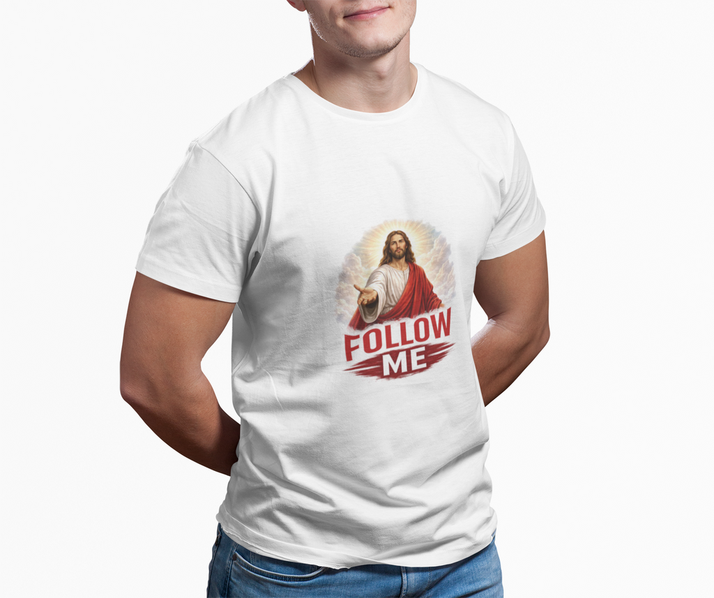 Unisex - Follow Me Jesus T-Shirt — "Red Letters Matter" (Matthew 4:19)