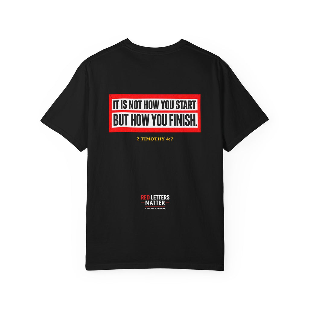 Unisex - Jesus Is King Red Block T-Shirt — 2 Timothy 4:7 Comfort Colors