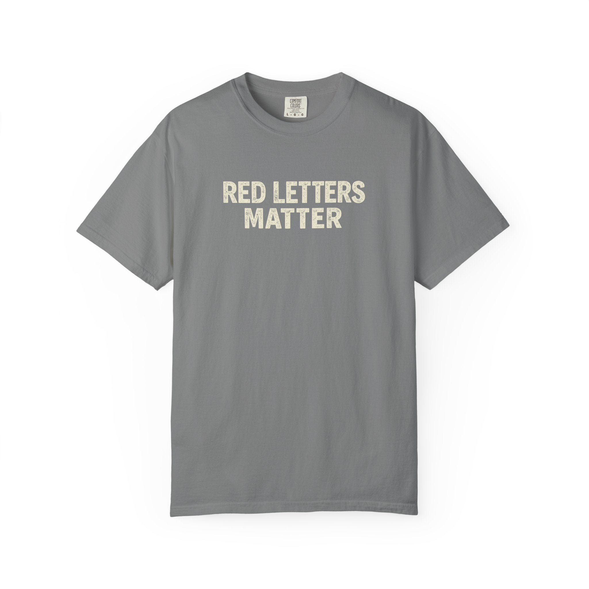 Unisex - Red Letters Matter T‑Shirt — Matthew 22:39 Christian Faith - Comfort Colors Tee