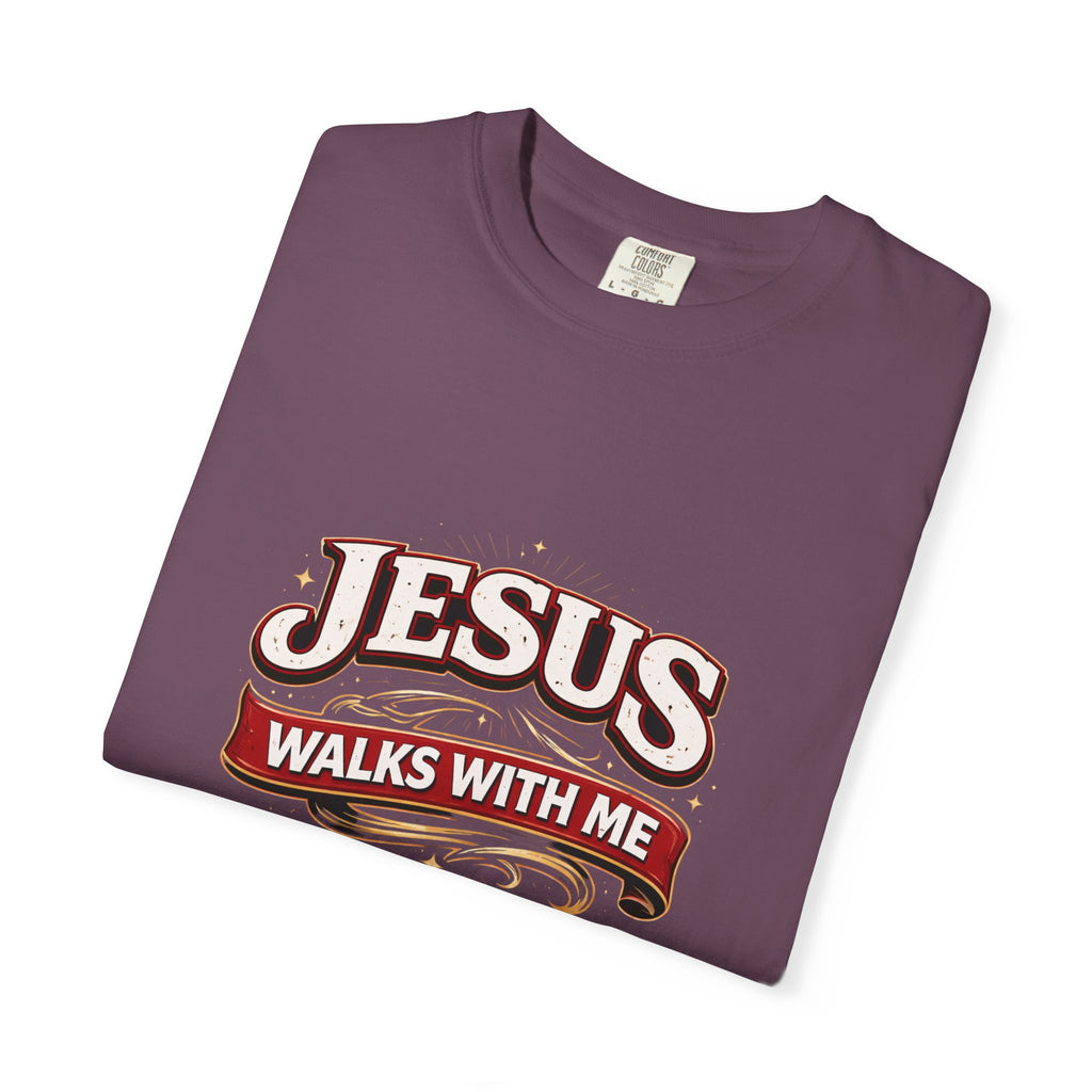 Unisex - Jesus Walks With Me T-Shirt — (Matthew 28:20) - Comfort Colors
