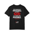 Unisex - Red Letters Matter — Matthew 19:26 Comfort Colors Tee