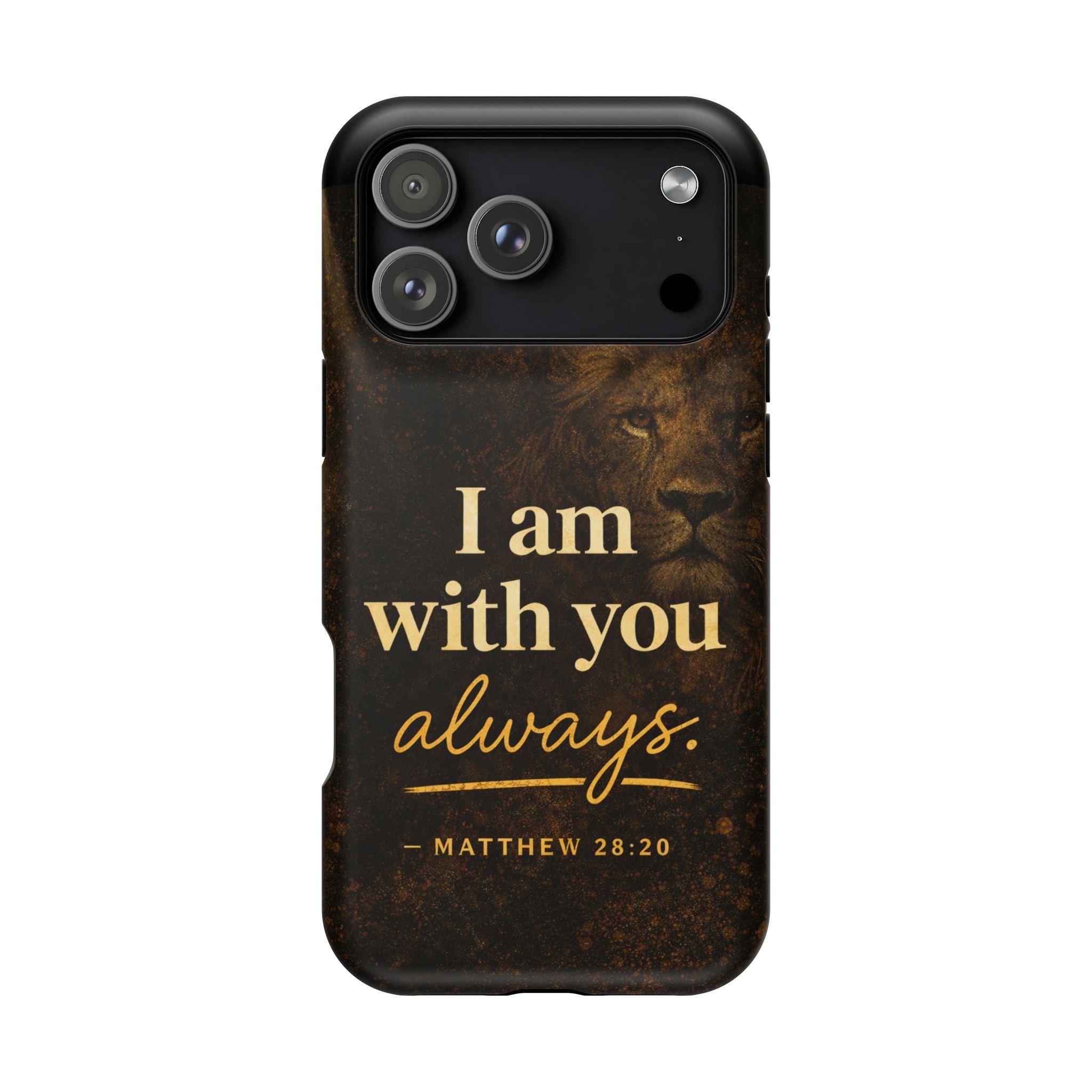 Christian Phone Case — "I Am With You Always" Matthew 28:20 Lion Magnetic Impact Case