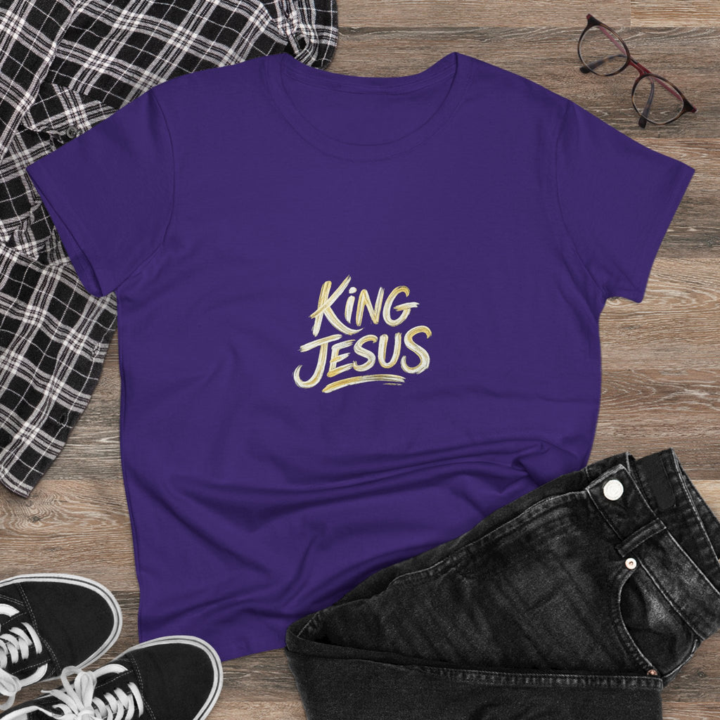Women's King Jesus T-Shirt — "All Hail King Jesus" Christian Faith Tee