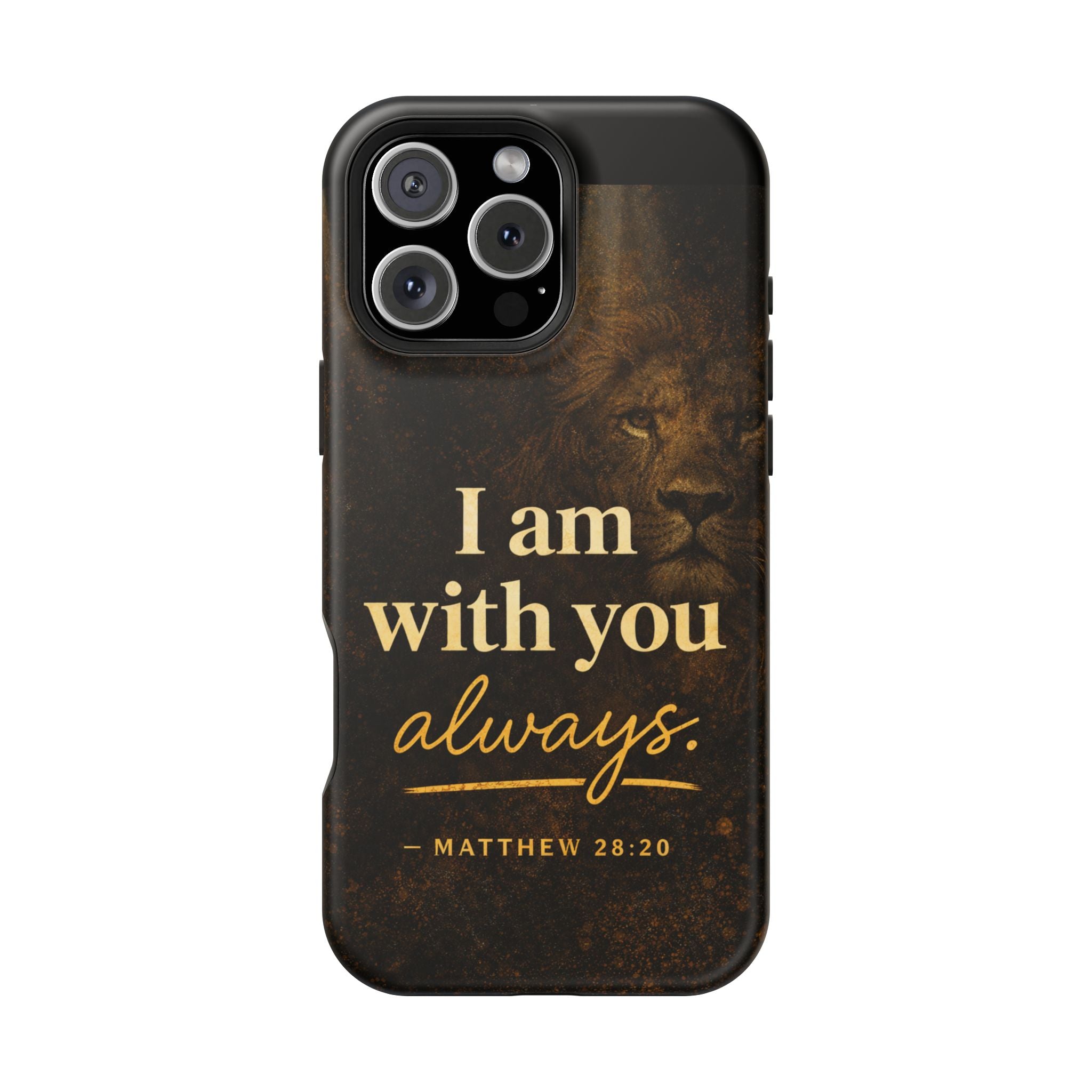 Christian Phone Case — "I Am With You Always" Matthew 28:20 Lion Magnetic Impact Case